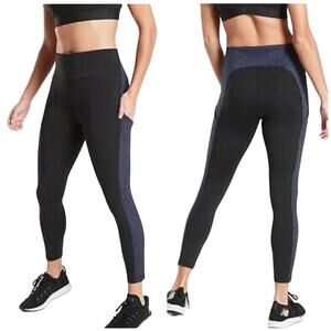 Athleta Ultimate Stash Pocket Colorblock 7/8 Legging Size S SuperSonic NeverEnd